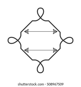 silhouette with continued lines and two arrows