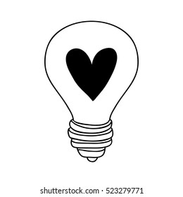 silhouette contour bulb with resistance in shape heart