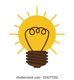 silhouette contour bulb in sun shape