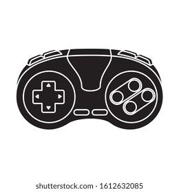 silhouette of control game of nineties style isolated icon vector illustration design
