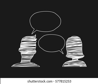 silhouette and conversation doodle