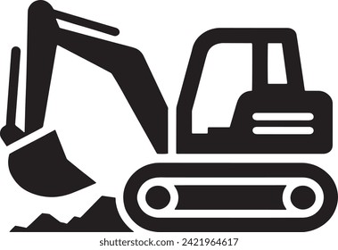 La silueta transmite la potencia y utilidad de la máquina, haciéndola adecuada para su uso en publicidad relacionada con la construcción, materiales didácticos de equipos.