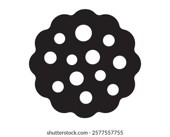 Silhouette cookie biscuit icon vector art on white background