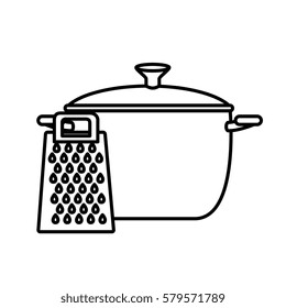 silhouette cooking pot with grater