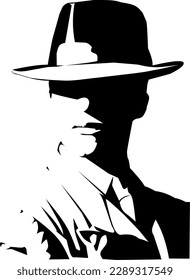 silhouette of a cool man wearing a hat
