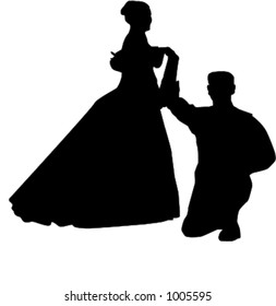Silhouette of a cople dancing on their wedding day