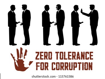 Silhouette of corruption people