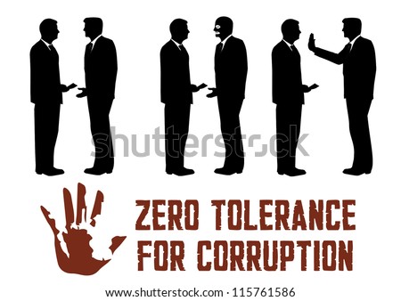 Silhouette of corruption people