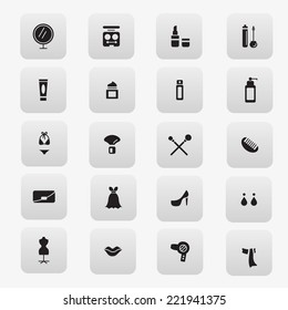 silhouette of cosmetics and accessories icon vector