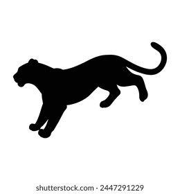 silhouette of a cougar on white