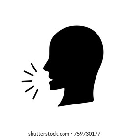 Silhouette of coughing man. Vector illustration.