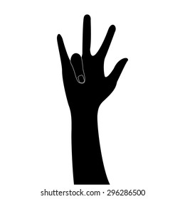 silhouette Counting hands on white background,Vector illustrations