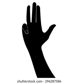 silhouette Counting hands on white background,Vector illustrations