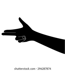 silhouette Counting hands on white background,Vector illustrations