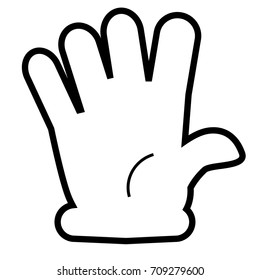 Silhouette Counting or Vote Hand, Five, Isolated on White

