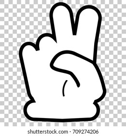 Silhouette Counting or Vote Hand, Two, at transparent effect background
