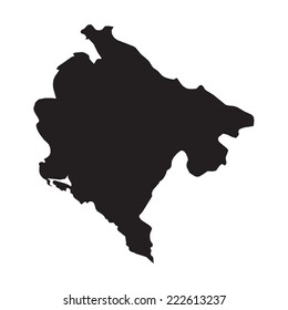 Silhouette of the Country Montenegro