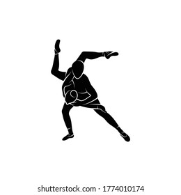 Silhouette couple ballet dancer vector design. simple and elegant