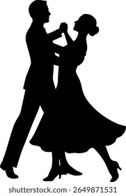 silhouette of couple ballroom dancing