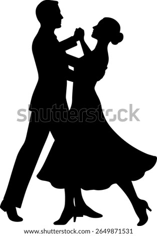 silhouette of couple ballroom dancing