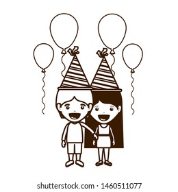 silhouette of couple of children in birthday celebration