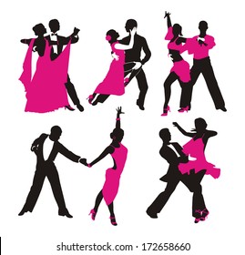 silhouette of couple dancing