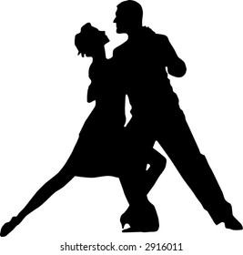 Silhouette of a couple dancing