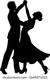silhouette of couple dancing beautifully