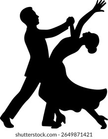 silhouette of couple dancing pose