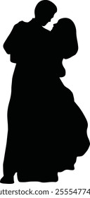 silhouette of a couple doing ballroom dancing