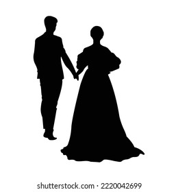 silhouette of a couple holding hands