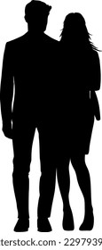 Silhouette: Couple in love - closeness and trust