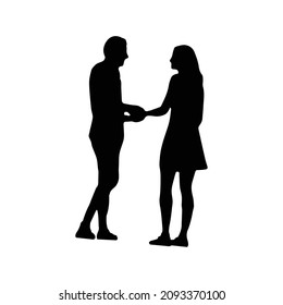 silhouette couple, couple in love holding hands on the beach
