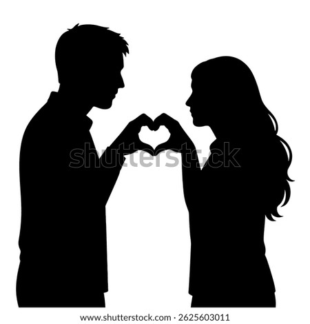 a silhouette of a couple making a heart shape with their hands, symbolizing love and togetherness forever.
