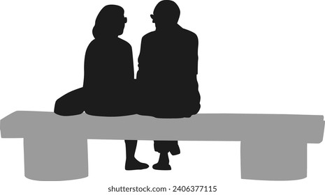 silhouette couple sitting on wooden brench