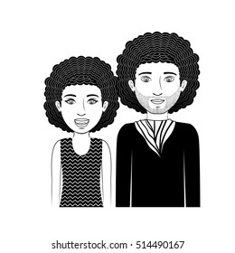 Silhouette Couple Teenager Curly Hair Stock Vector (Royalty Free ...