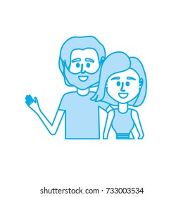 silhouette couple together with casual clothes