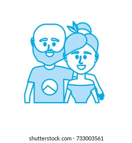 silhouette couple together with casual clothes