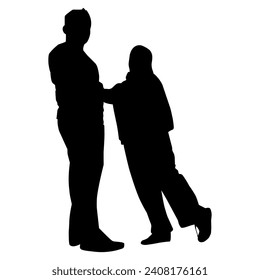 Silhouette of a couple together. Perfect for stickers, tattoos, logos, banner elements, banners, icons