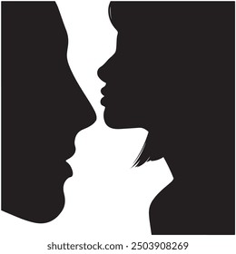 silhouette of a couple vector illustration
