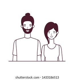 silhouette of couple in white background character