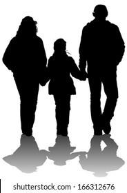La pareja de mujeres y hombres de Silhouette. 