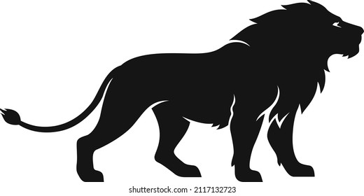 Silhouette of Courage, Brave and Power Lion