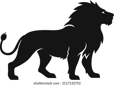Silhouette Of Courage, Brave And Power Lion