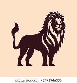 Silhouette of Courage, Brave and Power Lion, Lion vector isolatef
