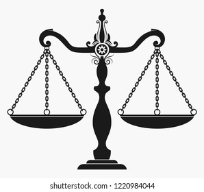 silhouette of court scales