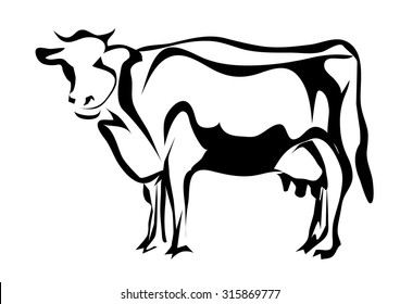 silhouette of cow