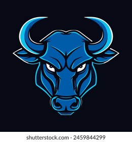 Silhouette of a cow animal logo facing forward angrily