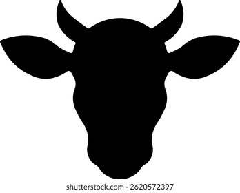 Silhouette of a Cow Head vector design, black head,
