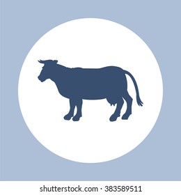 Silhouette of cow icon. Simple flat vector illustration, EPS 10.